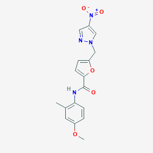 molecular formula C17H16N4O5 B451258 N-(4-METHOXY-2-METHYLPHENYL)-5-[(4-NITRO-1H-PYRAZOL-1-YL)METHYL]-2-FURAMIDE 