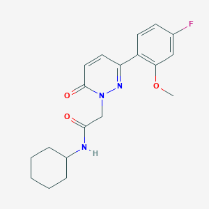 molecular formula C19H22FN3O3 B4512591 N-cyclohexyl-2-[3-(4-fluoro-2-methoxyphenyl)-6-oxopyridazin-1(6H)-yl]acetamide 