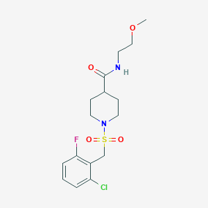 molecular formula C16H22ClFN2O4S B4512683 1-[(2-CHLORO-6-FLUOROPHENYL)METHANESULFONYL]-N-(2-METHOXYETHYL)PIPERIDINE-4-CARBOXAMIDE 