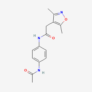 molecular formula C15H17N3O3 B4512752 N-[4-(acetylamino)phenyl]-2-(3,5-dimethyl-1,2-oxazol-4-yl)acetamide 