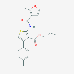 molecular formula C21H21NO4S B451276 PROPYL 2-(2-METHYLFURAN-3-AMIDO)-4-(4-METHYLPHENYL)THIOPHENE-3-CARBOXYLATE 