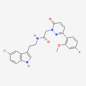 molecular formula C23H20ClFN4O3 B4512826 N-[2-(5-chloro-1H-indol-3-yl)ethyl]-2-[3-(4-fluoro-2-methoxyphenyl)-6-oxopyridazin-1(6H)-yl]acetamide 
