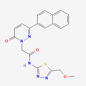 molecular formula C20H17N5O3S B4512860 N-[(2E)-5-(methoxymethyl)-1,3,4-thiadiazol-2(3H)-ylidene]-2-[3-(naphthalen-2-yl)-6-oxopyridazin-1(6H)-yl]acetamide 