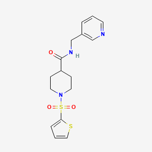 molecular formula C16H19N3O3S2 B4512874 N-[(PYRIDIN-3-YL)METHYL]-1-(THIOPHENE-2-SULFONYL)PIPERIDINE-4-CARBOXAMIDE 