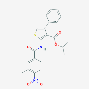 molecular formula C22H20N2O5S B451289 Isopropyl 2-({4-nitro-3-methylbenzoyl}amino)-4-phenyl-3-thiophenecarboxylate 
