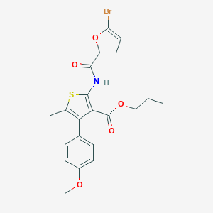 molecular formula C21H20BrNO5S B451290 Propyl 2-[(5-bromo-2-furoyl)amino]-4-(4-methoxyphenyl)-5-methylthiophene-3-carboxylate 