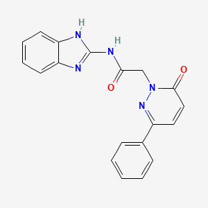 molecular formula C19H15N5O2 B4512945 N-(1H-benzo[d]imidazol-2-yl)-2-(6-oxo-3-phenylpyridazin-1(6H)-yl)acetamide 