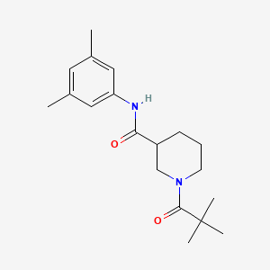 molecular formula C19H28N2O2 B4512959 N-(3,5-dimethylphenyl)-1-(2,2-dimethylpropanoyl)piperidine-3-carboxamide 