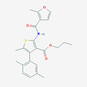 molecular formula C23H25NO4S B451296 Propyl 4-(2,5-dimethylphenyl)-5-methyl-2-[(2-methyl-3-furoyl)amino]-3-thiophenecarboxylate 