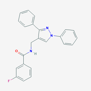 molecular formula C23H18FN3O B451298 N-[(1,3-diphenylpyrazol-4-yl)methyl]-3-fluorobenzamide 