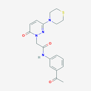molecular formula C18H20N4O3S B4512989 N-(3-acetylphenyl)-2-[6-oxo-3-(thiomorpholin-4-yl)pyridazin-1(6H)-yl]acetamide 