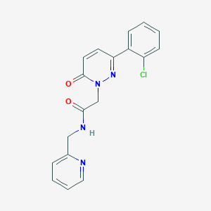 molecular formula C18H15ClN4O2 B4512997 2-(3-(2-chlorophenyl)-6-oxopyridazin-1(6H)-yl)-N-(pyridin-2-ylmethyl)acetamide 