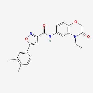 molecular formula C22H21N3O4 B4513012 5-(3,4-dimethylphenyl)-N-(4-ethyl-3-oxo-3,4-dihydro-2H-1,4-benzoxazin-6-yl)-1,2-oxazole-3-carboxamide 