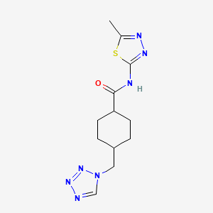 molecular formula C12H17N7OS B4513233 trans-N-[(2Z)-5-methyl-1,3,4-thiadiazol-2(3H)-ylidene]-4-(1H-tetrazol-1-ylmethyl)cyclohexanecarboxamide 