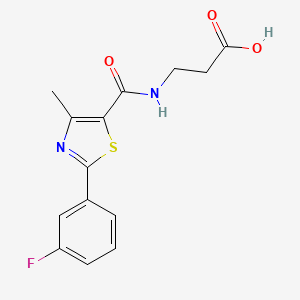 molecular formula C14H13FN2O3S B4513288 N-{[2-(3-fluorophenyl)-4-methyl-1,3-thiazol-5-yl]carbonyl}-beta-alanine 