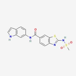 molecular formula C17H14N4O3S2 B4513293 (2E)-N-(1H-indol-6-yl)-2-[(methylsulfonyl)imino]-2,3-dihydro-1,3-benzothiazole-6-carboxamide 