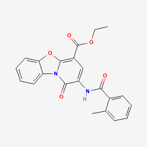 molecular formula C22H18N2O5 B4513314 ethyl 2-[(2-methylbenzoyl)amino]-1-oxo-1H-pyrido[2,1-b][1,3]benzoxazole-4-carboxylate 
