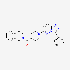 molecular formula C26H26N6O B4513392 3,4-dihydroisoquinolin-2(1H)-yl[1-(3-phenyl[1,2,4]triazolo[4,3-b]pyridazin-6-yl)piperidin-4-yl]methanone 