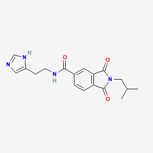 molecular formula C18H20N4O3 B4513407 N-[2-(1H-imidazol-4-yl)ethyl]-2-(2-methylpropyl)-1,3-dioxo-2,3-dihydro-1H-isoindole-5-carboxamide 