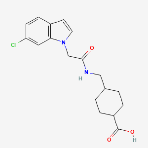 molecular formula C18H21ClN2O3 B4513408 trans-4-({[(6-chloro-1H-indol-1-yl)acetyl]amino}methyl)cyclohexanecarboxylic acid 