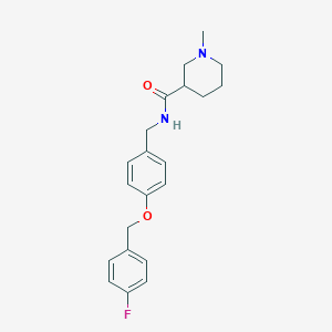 molecular formula C21H25FN2O2 B4513418 N-{4-[(4-fluorobenzyl)oxy]benzyl}-1-methyl-3-piperidinecarboxamide 