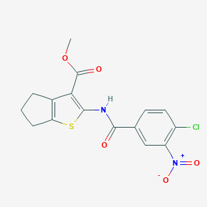 molecular formula C16H13ClN2O5S B451350 methyl 2-[(4-chloro-3-nitrobenzoyl)amino]-5,6-dihydro-4H-cyclopenta[b]thiophene-3-carboxylate CAS No. 379250-68-7