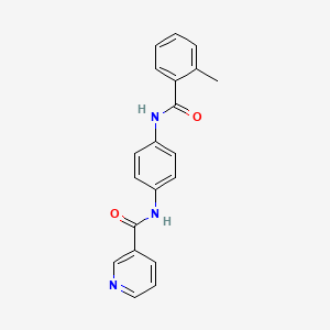 molecular formula C20H17N3O2 B4513565 N-{4-[(2-methylbenzoyl)amino]phenyl}nicotinamide 