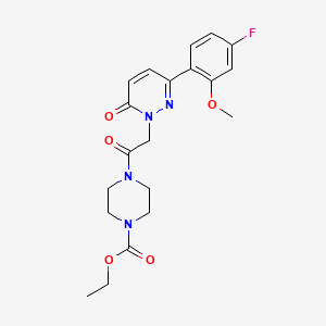 molecular formula C20H23FN4O5 B4513580 ethyl 4-{[3-(4-fluoro-2-methoxyphenyl)-6-oxopyridazin-1(6H)-yl]acetyl}piperazine-1-carboxylate 