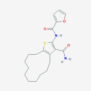 molecular formula C20H26N2O3S B451359 N-(3-carbamoyl-4,5,6,7,8,9,10,11,12,13-decahydrocyclododeca[b]thiophen-2-yl)furan-2-carboxamide 