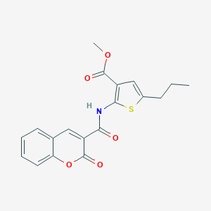 molecular formula C19H17NO5S B451360 methyl 2-{[(2-oxo-2H-chromen-3-yl)carbonyl]amino}-5-propyl-3-thiophenecarboxylate 