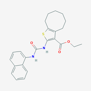 molecular formula C24H26N2O3S B451362 Ethyl 2-{[(1-naphthylamino)carbonyl]amino}-4,5,6,7,8,9-hexahydrocycloocta[b]thiophene-3-carboxylate 