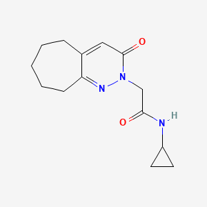 molecular formula C14H19N3O2 B4513673 N-cyclopropyl-2-(3-oxo-3,5,6,7,8,9-hexahydro-2H-cyclohepta[c]pyridazin-2-yl)acetamide 