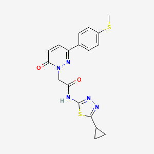molecular formula C18H17N5O2S2 B4513700 N-[(2E)-5-cyclopropyl-1,3,4-thiadiazol-2(3H)-ylidene]-2-{3-[4-(methylsulfanyl)phenyl]-6-oxopyridazin-1(6H)-yl}acetamide 