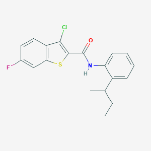 molecular formula C19H17ClFNOS B451385 N-[2-(butan-2-yl)phenyl]-3-chloro-6-fluoro-1-benzothiophene-2-carboxamide 