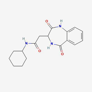 molecular formula C17H21N3O3 B4513871 N-cyclohexyl-2-(2,5-dioxo-2,3,4,5-tetrahydro-1H-1,4-benzodiazepin-3-yl)acetamide 