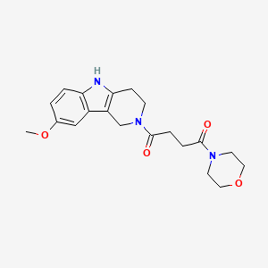 molecular formula C20H25N3O4 B4513897 1-(8-methoxy-1,3,4,5-tetrahydro-2H-pyrido[4,3-b]indol-2-yl)-4-(morpholin-4-yl)butane-1,4-dione 