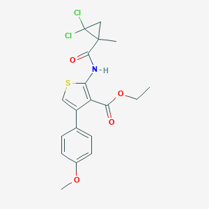 molecular formula C19H19Cl2NO4S B451391 Ethyl 2-{[(2,2-dichloro-1-methylcyclopropyl)carbonyl]amino}-4-(4-methoxyphenyl)-3-thiophenecarboxylate 