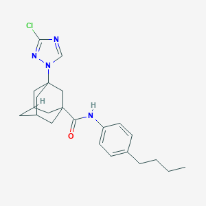 molecular formula C23H29ClN4O B451392 N~1~-(4-BUTYLPHENYL)-3-(3-CHLORO-1H-1,2,4-TRIAZOL-1-YL)-1-ADAMANTANECARBOXAMIDE 