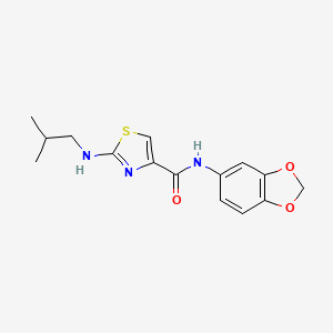 molecular formula C15H17N3O3S B4513937 N-(1,3-benzodioxol-5-yl)-2-(isobutylamino)-1,3-thiazole-4-carboxamide 