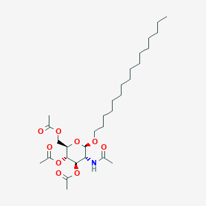 molecular formula C30H53NO9 B045140 [(2R,3S,4R,5R,6R)-5-Acetamido-3,4-diacetyloxy-6-hexadecoxyoxan-2-yl]methyl acetate CAS No. 115414-47-6