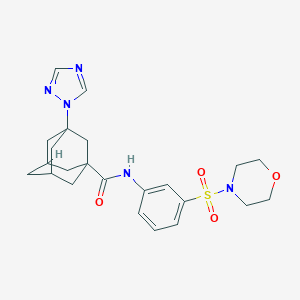 molecular formula C23H29N5O4S B451404 N-[3-(MORPHOLINE-4-SULFONYL)PHENYL]-3-(1H-1,2,4-TRIAZOL-1-YL)ADAMANTANE-1-CARBOXAMIDE 