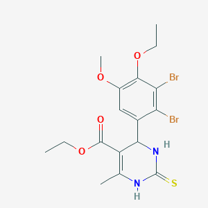 molecular formula C17H20Br2N2O4S B451416 Ethyl 4-(2,3-dibromo-4-ethoxy-5-methoxyphenyl)-6-methyl-2-thioxo-1,2,3,4-tetrahydro-5-pyrimidinecarboxylate 