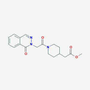 molecular formula C18H21N3O4 B4514293 methyl {1-[(1-oxophthalazin-2(1H)-yl)acetyl]piperidin-4-yl}acetate 