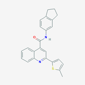 molecular formula C24H20N2OS B451442 N-(2,3-dihydro-1H-inden-5-yl)-2-(5-methylthiophen-2-yl)quinoline-4-carboxamide 