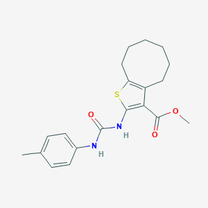 molecular formula C20H24N2O3S B451444 Methyl 2-[(4-toluidinocarbonyl)amino]-4,5,6,7,8,9-hexahydrocycloocta[b]thiophene-3-carboxylate 