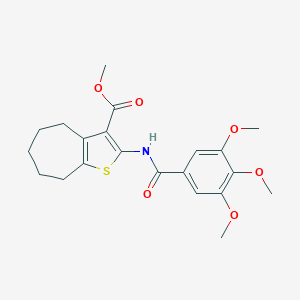 molecular formula C21H25NO6S B451452 methyl 2-[(3,4,5-trimethoxybenzoyl)amino]-5,6,7,8-tetrahydro-4H-cyclohepta[b]thiophene-3-carboxylate CAS No. 445016-26-2