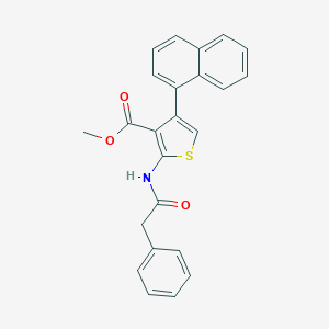 molecular formula C24H19NO3S B451455 Methyl 4-(1-naphthyl)-2-[(phenylacetyl)amino]-3-thiophenecarboxylate 