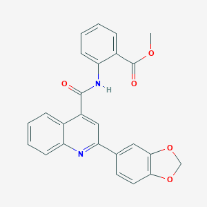 molecular formula C25H18N2O5 B451468 METHYL 2-({[2-(1,3-BENZODIOXOL-5-YL)-4-QUINOLYL]CARBONYL}AMINO)BENZOATE 