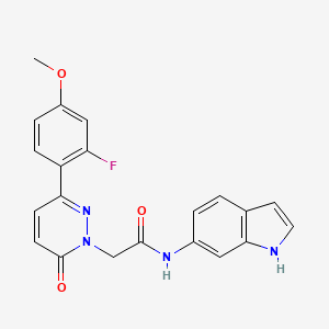 molecular formula C21H17FN4O3 B4514893 2-(3-(2-fluoro-4-methoxyphenyl)-6-oxopyridazin-1(6H)-yl)-N-(1H-indol-6-yl)acetamide 