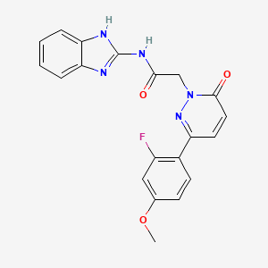 molecular formula C20H16FN5O3 B4515037 N-(1,3-dihydro-2H-benzimidazol-2-ylidene)-2-[3-(2-fluoro-4-methoxyphenyl)-6-oxopyridazin-1(6H)-yl]acetamide 